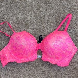 Victoria Secret Bright Pink Lace Push up Bra